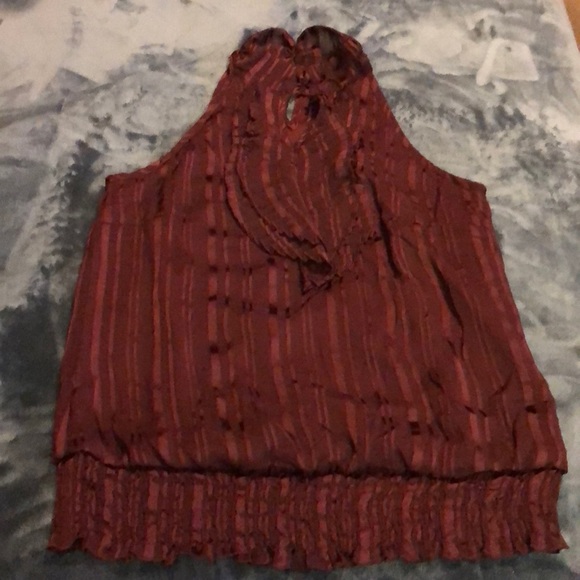 Maroon Blouse with ruffle - Picture 1 of 4